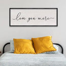 LuZhiQiang Love You More Sign Wall Decor 40"x15" for Master Bedroom Above Over Bed Large Simple Wood Framed Hanging Wall Art (Black) by CozyNest Decor
