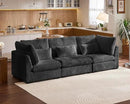 Oversized Modular Sofa, Extra Deep Cloud Corduroy Sectional Couch with Ottoman Chaise, Fluffy Chenille 3 Seater Sofa for Living Room, Villa (Basic 3 Seater, Corduroy Black) by CozyNest Decor
