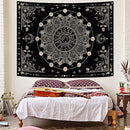Lunerfex Sun and Moon Mandala Tapestry Boho Tapestry for Bedroom Black and White Tapestries Wall Hanging Living Room Wall Art and Home Decor 44x60 by CozyNest Decor