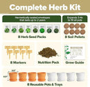 HOME GROWN 𝗣𝗥𝗘𝗠𝗜𝗨𝗠 𝗛𝗘𝗥𝗕 𝗞𝗜𝗧 8 Herb Seeds Garden Kit, Complete Indoor Planter Gift with Basil Cilantro Mint & More, Unique Kitchen Growing Set for Women Men, Birthday Housewarming Present by GreenHaven Gardens