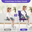 Toddler Booster Seat for Dining Table, Adjustable Safety Buckle Child Booster Seat with Backrest, Waterproof Washable Portable Booster Cushion Non-Slip Bottom (Blue) by TinyTreasures Baby Boutique