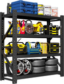 Garage Shelving Unit, 4 Tier Heavy Duty Racks, Easy Assembly, Metal Racks with Adjustable Shelves, 3000 LBS Load Capacity,for Warehouse,Basement (Black, 19.7" D x 59.1" W x 78.7" H) by GreenHaven Gardens