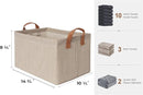 StorageWorks Storage Bins, Fabric Storage Bins for Shelves, Storage Baskets with Metal Frame, Closet Baskets and Bins with Handles, Brown and Beige, 2-Pack by CozyNest Decor