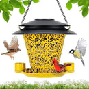 Solar Bird Feeders for Outside Hanging Metal Wild Bird Feeder Solar Lanterns Outdoor Waterproof Garden Decor for Yard Yellow by GreenHaven Gardens