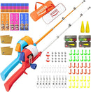 Kids Fishing Pole, Telescopic Fishing Rod, Toddler Collapsible Fishing Rod and Reel Combo with Tackle Box, Fishing Line, Bobber, and Soft Lures for Boy, Girl, Youth, Beginner, Over 4 Years Old by TinyTreasures Baby Boutique