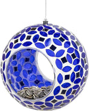 Sunnydaze 6-Inch Glass Mosaic Hanging Bird Feeder for Outdoors - Fly-Through Wild Bird Feeder - Lavender Mosaic by GreenHaven Gardens