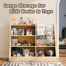 39" Large Kids Wooden Bookshelf and Toy Storage Organizer, Baby Bookcase with Sling Book Rack, Children Toddler Wooden Book Shelf for kids rooms, Playroom, Classroom, Nursery, School (Natural) by TinyTreasures Baby Boutique