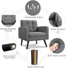 Yaheetech Modern Living Room Chair, Mid-Century Armchair Button Tufted Back and Wood Legs, Vintage Lounge Chair for Bedroom/Home Office/Study, Gray by CozyNest Decor