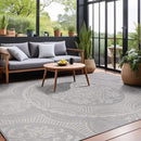 Medallion Outdoor Rug 5x7 Washable Outside Carpet for Indoor Patio Porch Waterproof Easy Cleaning Non Shedding Area Rugs Gray 5 x 7 by CozyNest Decor