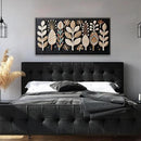 Tsomzxng Boho Black Wall Art Modern Wall Art Bohemian Feather Canvas Wall Art Decor For Apartment Dorm Living Room Bedroom Nursery Backdrop Home Wall Decor20 W X 40" L by CozyNest Decor