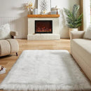 AMTOVO Faux Fur Sheepskin Rug for Living Room, 4 x 6 ft White Fluffy Area Rug for Bedroom, Playroom, Luxury Room Decor, Rectangle by CozyNest Decor