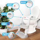 Fisher-Price™ Potty Training Seat with Step Stool Ladder, 2-in-1 Potty Training Toilet for Toddlers with Splash Guard, Anti-Slip Pads, Cushioned Seat (Gray) by TinyTreasures Baby Boutique