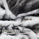Luxury Faux Fur Blanket - Soft Warm Plush Blankets for Couch Sofa Bed, Fluffy Thick Throws for Bedroom, Office, Living Room, Decorative Reversible, Not Easy to shed- 70"x90", Black/White by CozyNest Decor