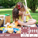 Waterproof Picnic Blanket 80" x 60" in Portable with Carry Strap for Beach Mat or Family Outdoor Camping Party, Park Blanket for Grass Park, Hiking, Travel, Concerts (Brown&Orange, 80" x 60") by TinyTreasures Baby Boutique