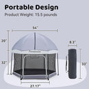 Pamo Babe Baby Playpen with Sun Protection Canopy - Indoor & Outdoor Play Yard for Babies and Toddlers - Baby Tent with Zipper Door by TinyTreasures Baby Boutique