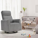 CANMOV Swivel Rocker Chair for Nursery, Swivel Accent Chair with High Back and Arms, Corduroy Glider Chair for Living Room Bedroom Nursery, Grey by TinyTreasures Baby Boutique