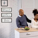 Gather Sign for Home Decor in Grey - Farmhouse Kitchen Dining Room Wall Decor - Rustic Wall Decoration Solid Wood Thick Black Frame 12x5 Inches by CozyNest Decor