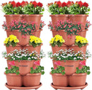 VIVOSUN 2-Pack 5 Tier Vertical Gardening Stackable Planter for Strawberries, Flowers, Herbs, Vegetables, Brown by GreenHaven Gardens