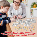 Money Activity Set for Kids for Learning, Pretend Play, Math Manipulatives,Teaching,Counting,Learning & Education Toys for Kindergartner Classroom & Homeschool,Math Games for Toddler, Teacher by TinyTreasures Baby Boutique