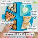 Silicone On-The-Go Snack Mat – Foldable Reusable Placemat with 3 Compartments and Lids – Travel-Friendly Baby and Toddler Snack Plate – Dishwasher Safe (Ocean) by TinyTreasures Baby Boutique