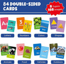 BenBen Flash Cards for Toddlers 1-3, Rip Proof & Waterproof, 84 Double-Sided Educational Flashcards, Alphabet, Number, Animal, Shape, Color, Objects Learning Cards for Kids Age 1 2 3 4 by TinyTreasures Baby Boutique