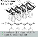 Bariboo Wine Glass Storage Case – Hang 8-12 Glasses on Your 18.7 x 9 x 1.7 In., Dust-Free Wine Glass Holder – Under-Shelf & Under-Cabinet Wine Glass Holder Rack with Assembly Manual & Video by CozyNest Decor