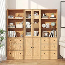 71" Tall Bookshelves Set of 3, 2 Bookcases with Drawers & 1 Bookshelf with Doors, Wooden Bookshelves Floor Standing Display Storage Shelves Home Decor Furniture for Home Office, Living Room by CozyNest Decor