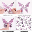 SAOROPEB 3D Butterfly Wall Decor - 48 Pcs, 4 Styles, 3 Sizes, Removable Stickers for Birthday & Party Decorations (Lavender) by CozyNest Decor