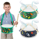 Boao 1 Pc Kids Drum Set, 8 Inch Toddler Drum Wooden Toy with Adjustable Strap and 4 Drumsticks, Educational Sensory Musical Instrument for Toddlers Kid Baby Boys Girls Gift (Dinosaur) by TinyTreasures Baby Boutique