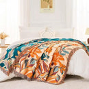 Boho Throw Blanket for Bed, 100% Cotton Soft Rustic Quilt Fall Blanket, 90"x98" Floral Printed Farmhouse Decor Bed Blankets, All Season Rustic Reversible Bohemian Throw Quilt by CozyNest Decor