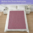 Bigacogo Chunky Knit Throw Blanket for Couch, 40x60 inches, 100% Hand Knitted with Thick Jumbo Chenille Yarn, Cozy Soft Large Rope Knot Cable Crochet Blankets for Sofa Bed Living Room, Burnt Rose by CozyNest Decor