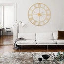 LEIKE Large Modern Wall Clocks,32" Gold Metal,Rustic,Round,Nearly Silent,Little Ticking,Battery Operated Roman Numerals Clock for Living Room/Bedroom/Kitchen Wall Decor-(Gold, 80cm) by CozyNest Decor