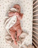Bassinet Sheet for Baby Boy Girl 2 Pack, Fitted Sheets for Rectangle, Oval, Hourglass Bassinet Mattress, Muslin Moses Basket Sheets (Petal Leaf & Pink, Bassinet Sheet) by TinyTreasures Baby Boutique