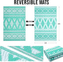 OLANLY Outdoor Rug Waterproof 5x8 ft, Reversible Outdoor Plastic Straw Rug, Boho Patio Rug, Indoor Outdoor Carpet, RV Mat Outside for Patio, Camp, Picnic, Balcony, Deck, Backyard, Turquoise & White by GreenHaven Gardens