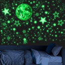 965 PCS Glow in The Dark Stars and Earth for Ceiling, Luminous Stars and Planet Wall Decals, Kids Room Decor, Glowing Galaxy Wall Stickers for Nursery Decorations (Green) by TinyTreasures Baby Boutique