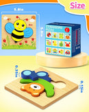 Bekayshad Wooden Puzzles Toddler Toys Gifts for 1 2 3 Year Old Boys Girls, Animal Jigsaw Puzzles Montessori Toys, Learning Educational Christmas Birthday Gifts for Girls Boys Ages 1-3 by TinyTreasures Baby Boutique