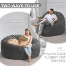 Hobestluk 5FT Bean Bag Chair Giant Bean Bag Chairs for Adults Large Bean Chairs with Removable Cover, Beanbag Chair with Filler, Adult Bean Bag Chairs for Living Room, Bedroom by CozyNest Decor