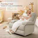 Nursery Rocking Chairs,Velvet Rocker Recliner Nursing Chair,Oversized Nursery Recliner Glider Chair with Extra Wide Footrest for Breastfeeding,Beige by TinyTreasures Baby Boutique