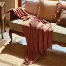 lifein Throw Blanket for Couch, Soft Boho Bed Throw,Cozy Burnt Orange Chenille Knitted Small Spring Lightweight Throw for Spring(Rust,50 * 60") by CozyNest Decor