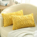 decorUhome Throw Pillow Covers 12x20 Inch Set of 2, Soft Plush Decorative Faux Fur Mustard Yellow Solid Couch Pillow Covers, Accent Farmhouse Neutral Lumbar Euro Pillow Cases for Sofa Bed Living Room by CozyNest Decor