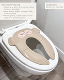 Hippypotamus Travel Potty Seat for Toddler - Folding Potty Training Seat - Portable Toilet Seat Cover for Baby & Kids (BEIGE Monkey) by TinyTreasures Baby Boutique