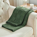 CozeCube Knit Throw Blanket,Christmas Green Checkered Bedroom Blanket for Couch,Soft Cozy Warm Knitted Blanket for Bed Sofa Living Room,Decorative Spring Fall Throw Blanket 50"X60",Christmas Green