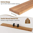 Floating Shelves for Wall Decor, 8" Deep Rustic Solid Elm Wood Floating Shelves Wall Mounted, Wall Shelves with Invisible Bracket for Living Room Bathroom Bedroom Kitchen, 55 Inch Set of 1, Natural by CozyNest Decor