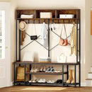 YITAHOME Entryway Bench with Coat Rack, 5-in-1 Hall Tree with Shoes Storage, Industrial Freestanding Coat Rack Shoe Bench with Storage Shelves, 10 Hooks for Hallway, Bedroom, Rustic Brown by CozyNest Decor