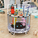 LAMERGE 55" 7-in-1 Round Trampoline for Kids Boys & Girls Ages 1-8, Indoor & Outdoor Trampoline for Fun, Adjustable Height Handrail ＆ Enclosed Safety Net ＆ Durable Designs for Toddlers Children by TinyTreasures Baby Boutique