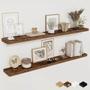 Floating Shelves for Wall, 48 Inch Floating Shelves for Home Decor, Wall Mounted Rustic Wood Shelves, Bathroom, Hanging Deep Shelf for Bedroom, Living Room, Kitchen (Rustic Brown, Set of 2) by CozyNest Decor
