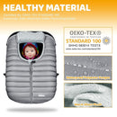 Orzbow Winter Car Seat Cover - Baby Car Seat Cocoon Cover for Boys & Girls, Warm Carseat Canopy Cover to Protect Baby from Wind, Rain & Snow, Waterproof, Universal Fit for Infant Car Seat, Light Grey by TinyTreasures Baby Boutique