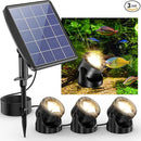 POPOSOAP Solar Pond Lights, 3-in-1 Warm White Underwater Pond Lights, IP68 Waterproof LED Landscape Spotlights for for Pond, Garden, Patio, Fountain, Pool, Waterfall Decoration(3 Head Lamp) by GreenHaven Gardens