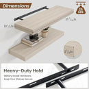 Heimlove 36 Inch Floating Shelves for Wall,10 Inch Deep Grey Wood Shelves with Invisible Brackets,Wall Mounted Storage & Display Shelves for Bedroom,Living Room,Kitchen,Office by CozyNest Decor