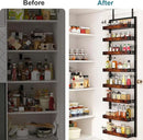 bukfen Over the Door Pantry Organizer, 8-Tier Adjustable Wooden Basket Kitchen Pantry Door Organization and Storage,2 in 1 Wall Mount or Hanging Heavy-Duty Metal Hanging Kitchen Spice Rack,1 Pack by CozyNest Decor